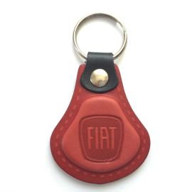 Kožená kľúčenka Fiat červená