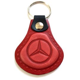 Kožená kľúčenka Mercedes červená