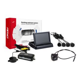 Parkovací asistent TFT02 4,3” s kamerou HD-310-LED 4-senzorové, čierne