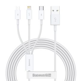 Kábel USB 3v1 BASEUS Superior Series 3,5A, 120 cm biely