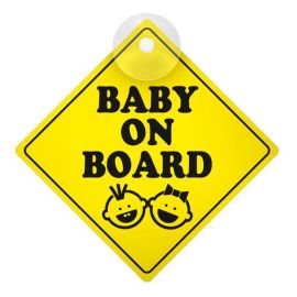 Tabuľka s prísavkou „BABY ON BOARD“